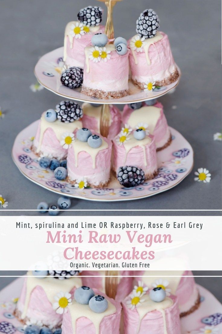 Raw Vegan Cheesecakes - Mint + Lime & Raspberry, Rose + Earl Grey -   15 desserts Mini raw vegan ideas