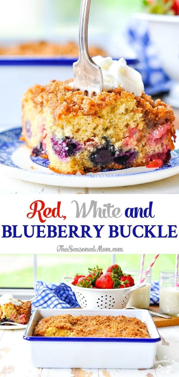 Red White and Blueberry Buckle -   15 desserts Strawberry blueberry ideas