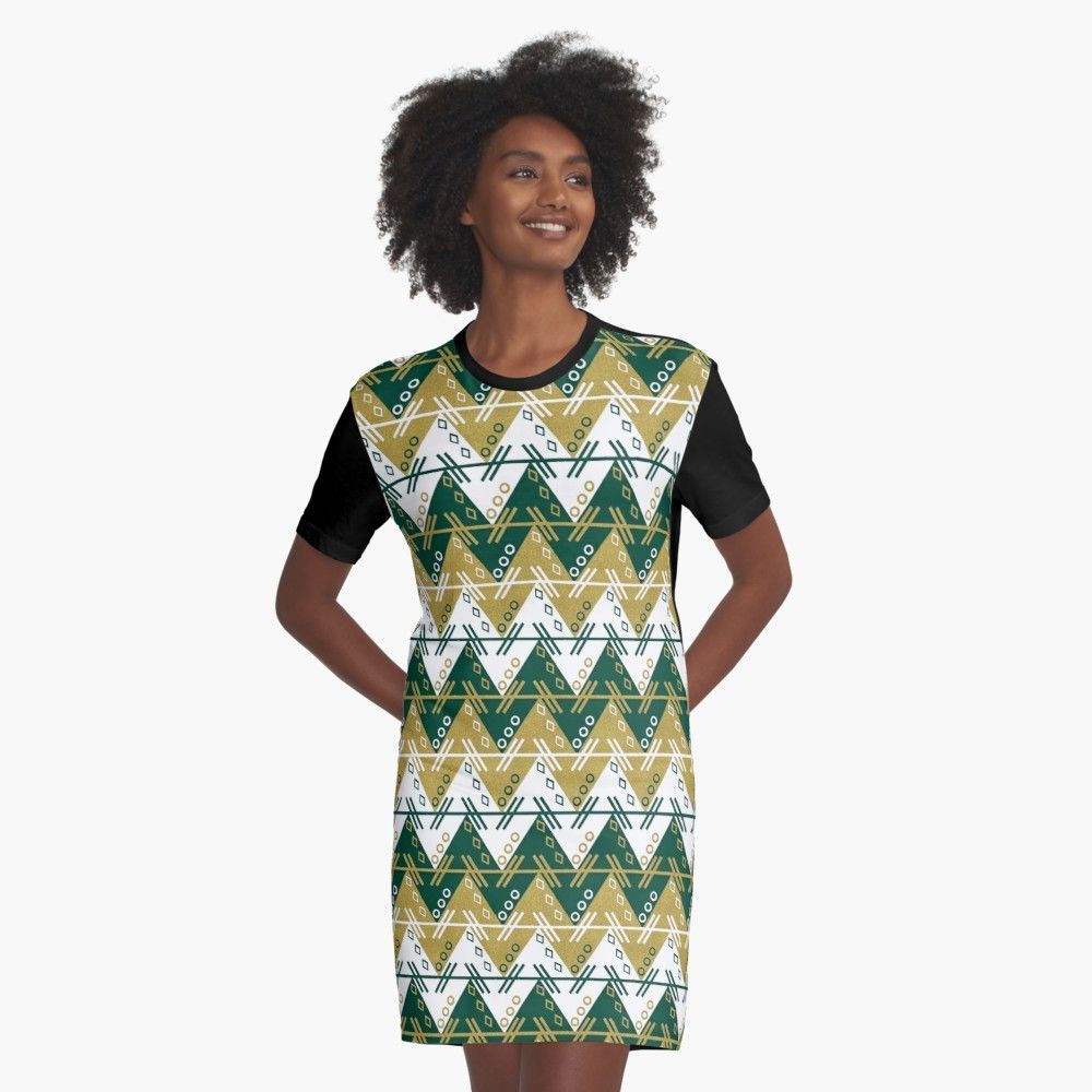 'Aztec Chevron Dress | USF Green and Gold' A-Line Dress by CollegeTown -   15 dress Green and gold ideas