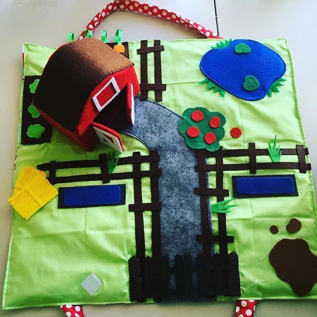 My first farmyard - felt and fabric carry along play mat, play scene, imagination play -   15 fabric crafts For Kids play mats ideas