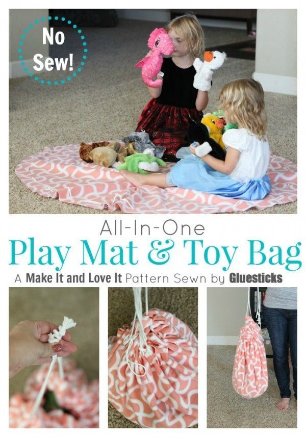 No Sew Play Mat & Toy Bag -   15 fabric crafts For Kids play mats ideas