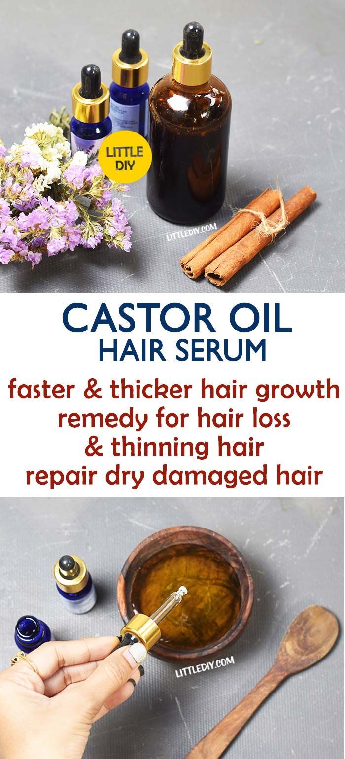 CASTOR OIL FOR FASTER AND THICKER HAIR GROWTH -   15 hair Fall diy ideas