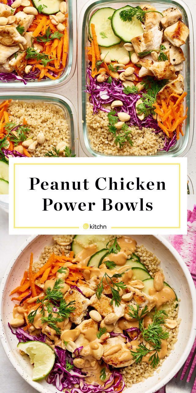 Peanut Chicken Power Bowls -   15 healthy recipes Lunch bowls ideas