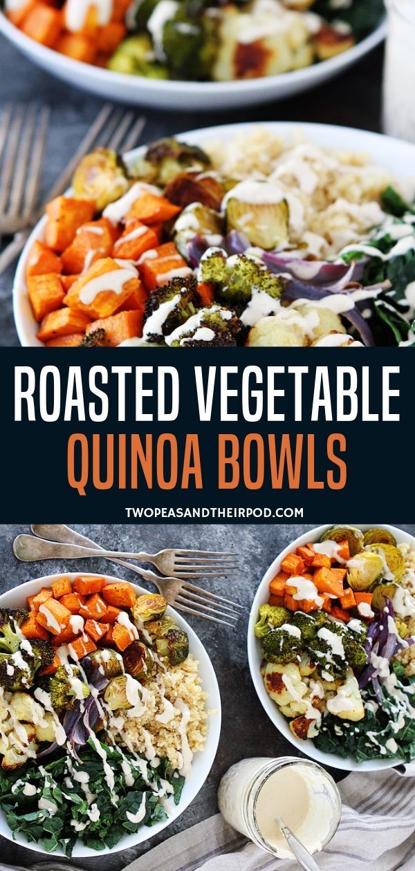 Roasted Vegetable Quinoa Bowls -   15 healthy recipes Lunch bowls ideas