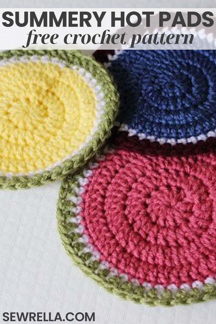 15 knitting and crochet Free Patterns hot pads ideas