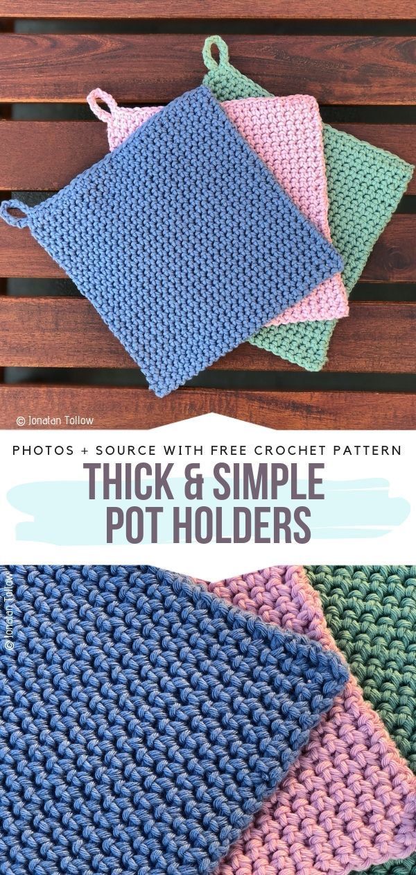 15 knitting and crochet Free Patterns hot pads ideas