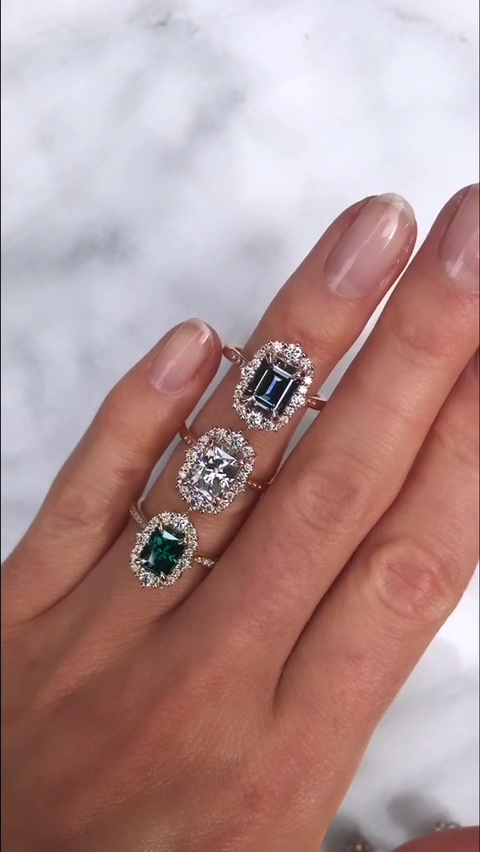 The Art Deco-inspired Adeline Halo Ring -   15 wedding Inspiration rings ideas