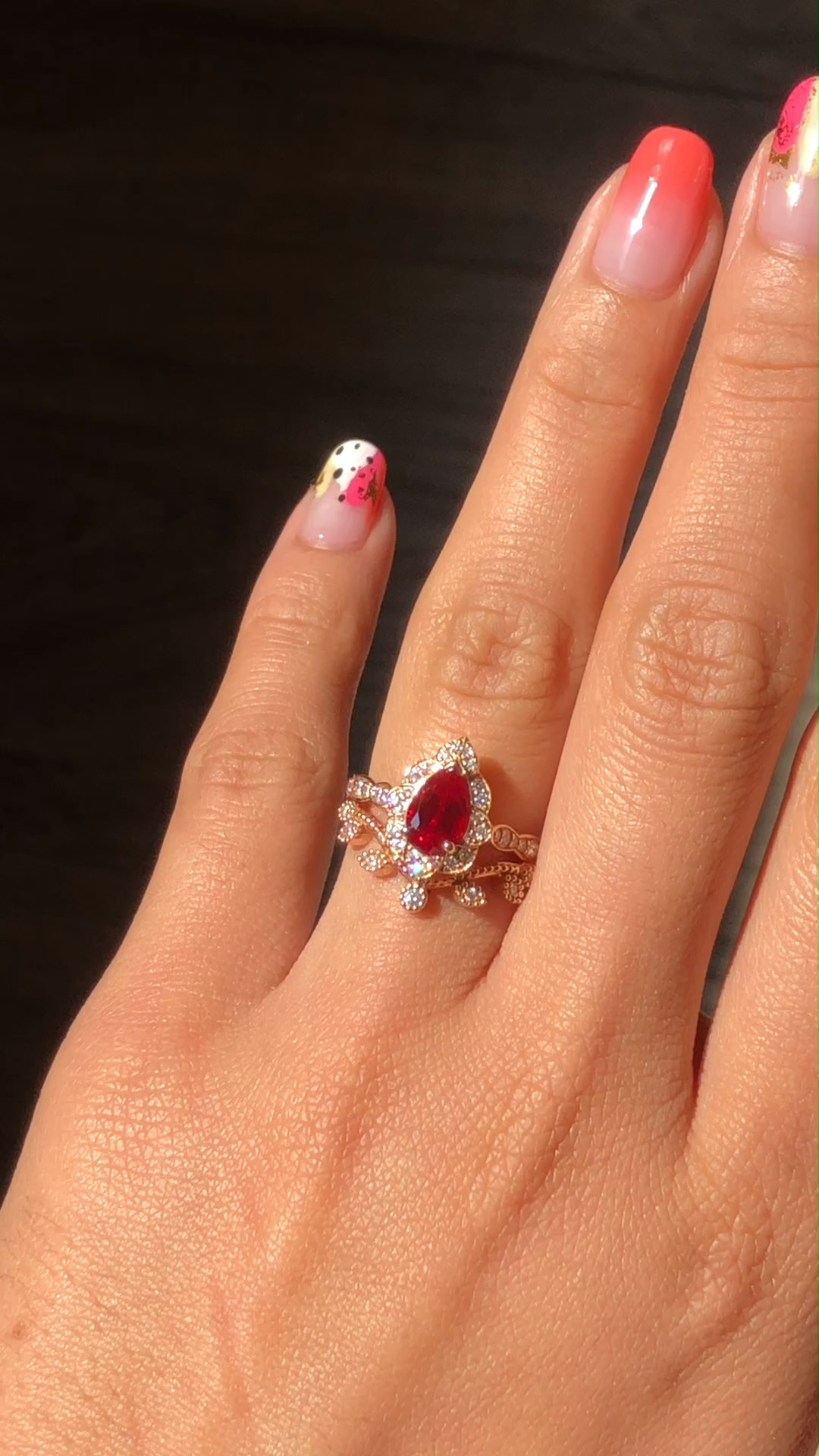 Vintage Inspired Ruby Bridal Ring Set by La More Design -   15 wedding Inspiration rings ideas