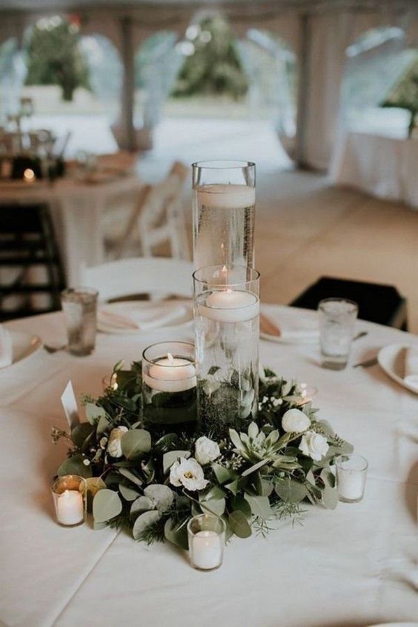 20 Romantic Wedding Centerpieces With Candles -   15 wedding Simple decorations ideas