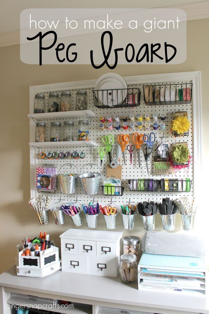 How to Make a Giant Peg Board for Craft Organization -   16 diy projects For Room peg boards ideas