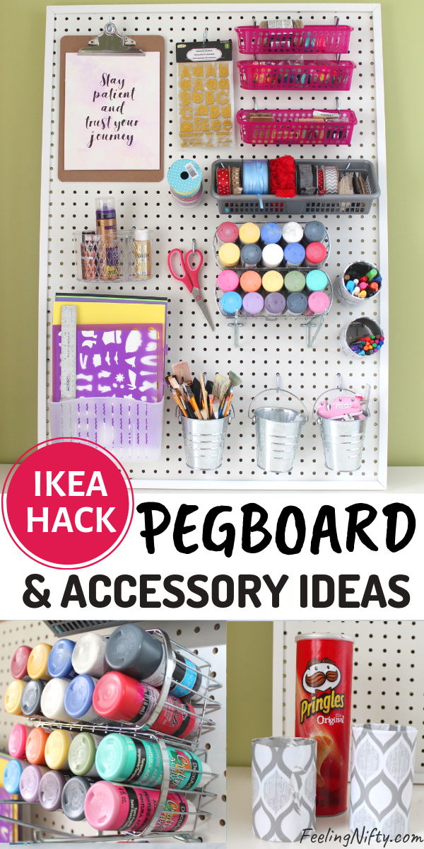 DIY Pegboard for Craft Room with Dollarstore accessories - IKEA HACK -   16 diy projects For Room peg boards ideas