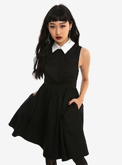 Black & White Collar Sleeveless Dress -   16 dress Black wood ideas