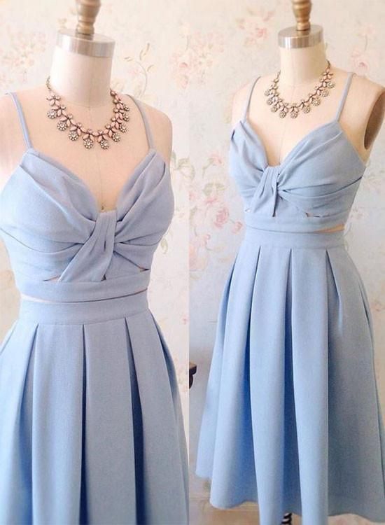 Cute two pieces blue short prom dress, blue homecoming dress -   16 homecoming dress Classy ideas