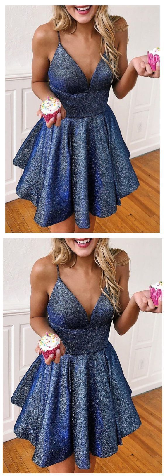 Sparkle Fitted and Flare Blue Homecoming Dress -   16 homecoming dress Classy ideas