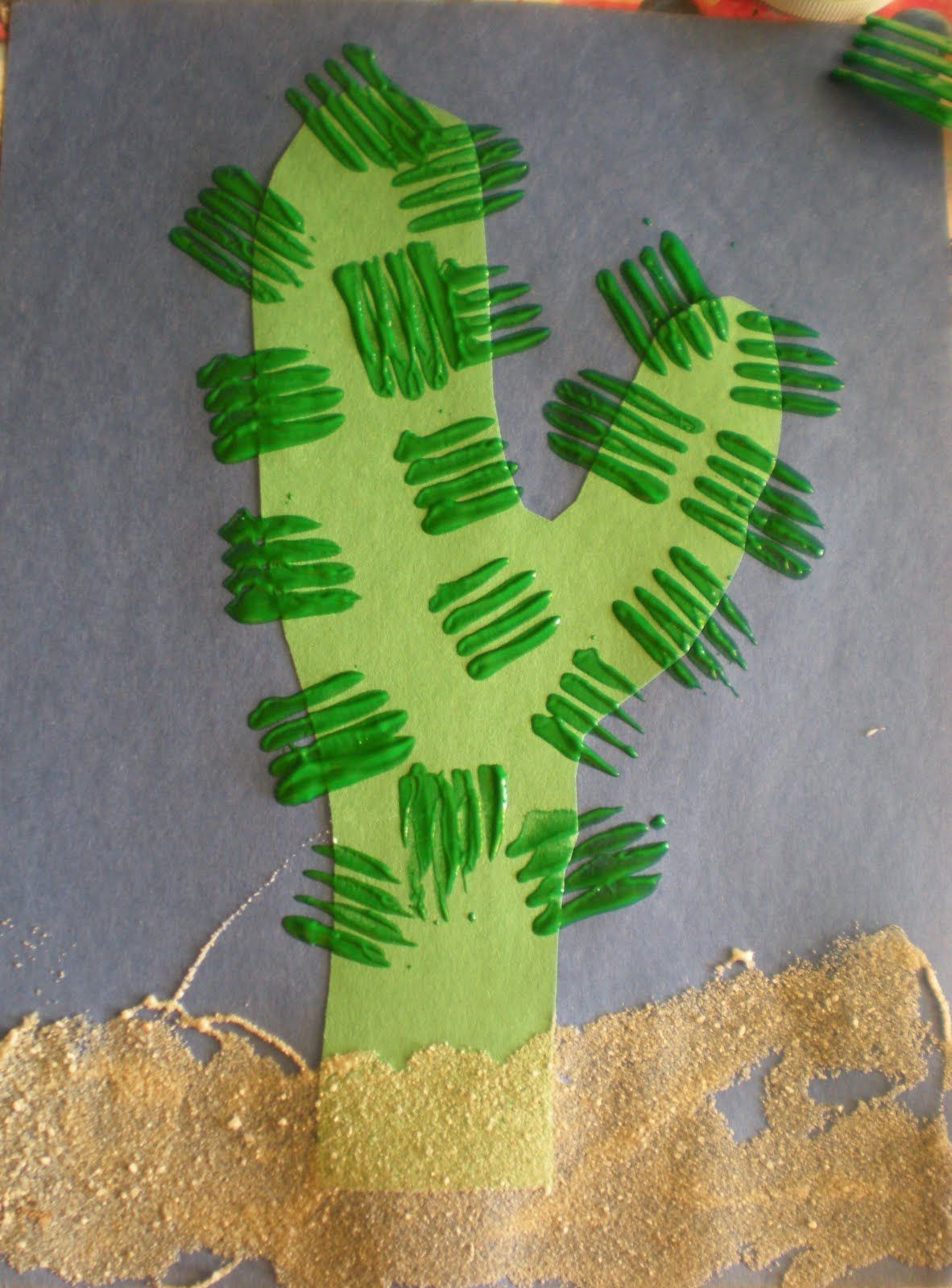Fork cactus painting Preschool Playbook July 2010 C cactus plants desert -   16 plants Painting preschool ideas