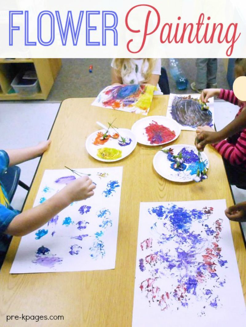 Painting with Flowers for Spring -   16 plants Painting preschool ideas