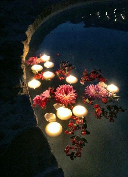 46 Ideas For Backyard Wedding Pool Floating Candles -   16 wedding Backyard pool ideas