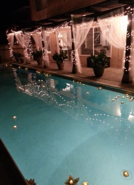 Backyard wedding pool floating candles 45 ideas -   16 wedding Backyard pool ideas