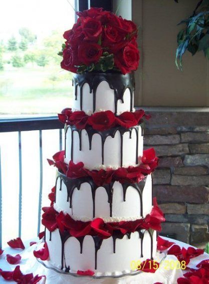 Trendy Wedding Cakes Black Flowers 49 Ideas -   16 wedding Cakes red ideas