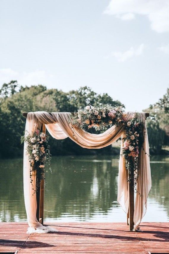 Peach Table runner, Wedding Decoration Rustic, Wedding centerpiece, Colored gauze runner, Sand ceremony for wedding, Sweetheart table decor -   16 wedding Themes 2018 ideas