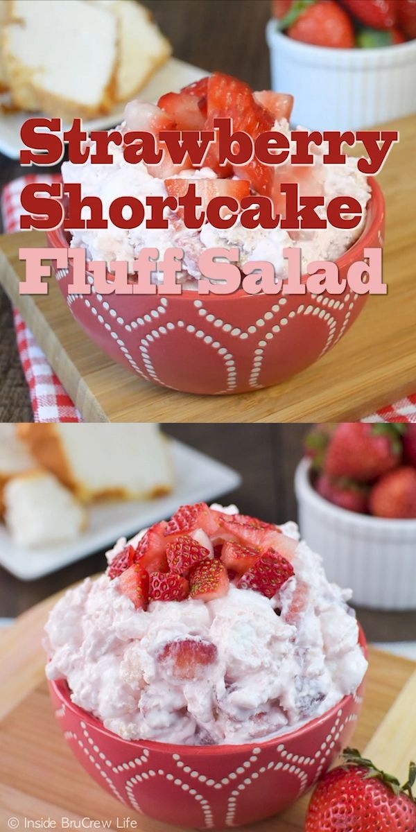Strawberry Shortcake Fluff Salad -   17 cake Strawberry drinks ideas