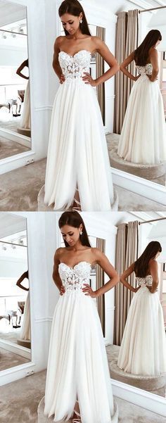 White sweetheart tulle lace long prom dress ML209 -   17 dress Bridesmaid tulle ideas