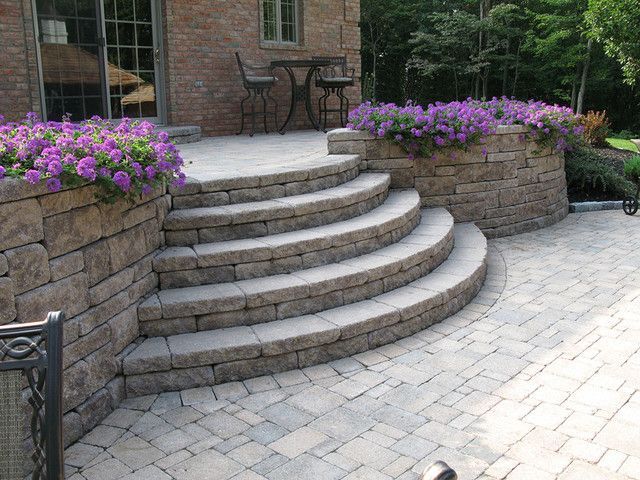 Marvelous Retaining Wall Stairs Design Creative Outdoor Stairs Options Using Allan Block Retaining Walls -   17 garden design Wall stairs ideas
