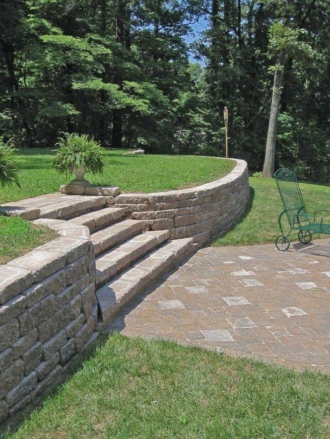 16 Delicate Garden Landscaping Design Ideas Using Rocks Stone -   17 garden design Wall stairs ideas