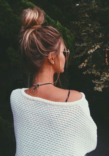 6 Top Knots for EVERY Hair Length -   17 hairstyles Messy summer ideas