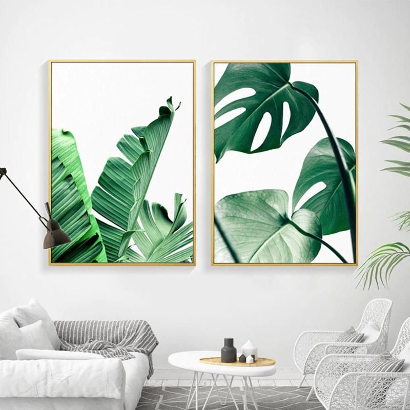 Lush Green Leaves Posters Tropical Plants Flora Fine Art Canvas Prints Nordic Wall Art For Living Room Dining Room Modern Home Decoration -   17 tropical planting Art ideas