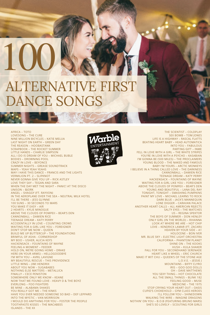 100 Alternative First Dance Songs For Your Wedding: The Complete List -   17 upbeat wedding Songs ideas