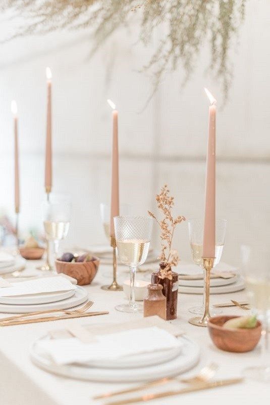 Neutral wedding colour for a minimalist wedding theme -   17 wedding Table colors ideas