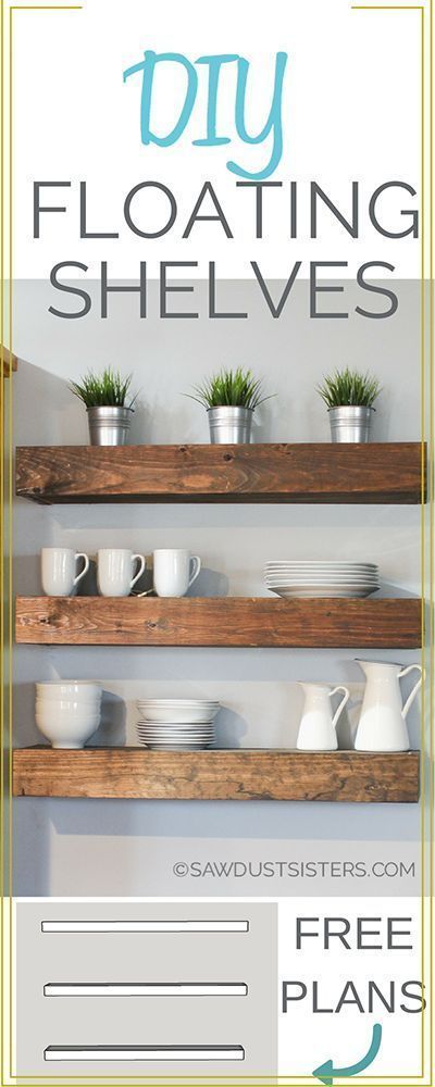 DIY Floating Shelves {Free Plans} -   18 diy projects House floating shelves ideas