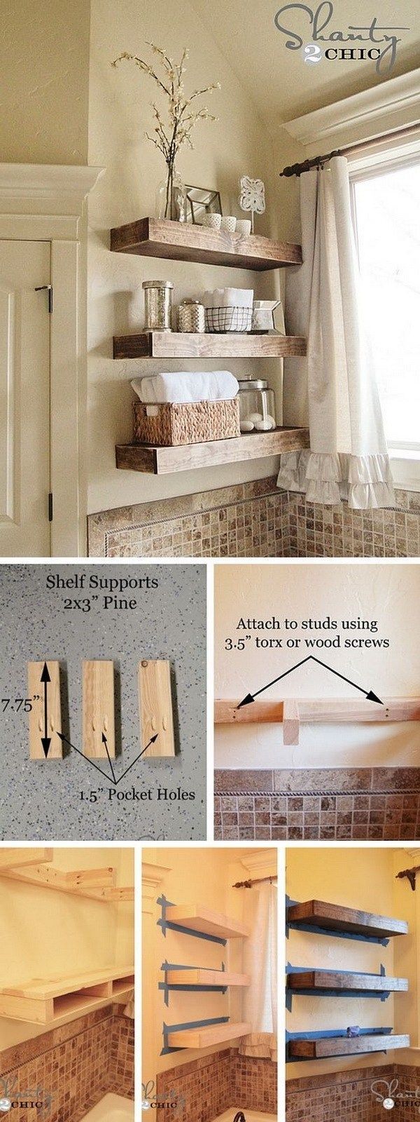 Rustic DIY Projects to add Warmth to your Farmhouse Decor -   18 diy projects House floating shelves ideas