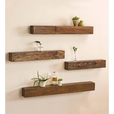 Rustic Wooden Shelf / Wood Floating Shelves, 24