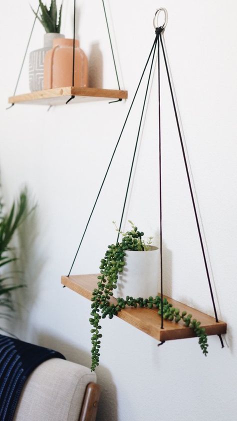 Hanging Shelves / Set of 2 Large Shelves / Floating Shelves / Swing Shelves -   18 diy projects House floating shelves ideas