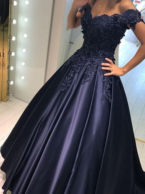 Charming Prom Dress,Satin Prom Dress,Appliques Pom Dress,Off the Shoulder Prom Dress P959 from Babystyle -   18 dress Blue green ideas