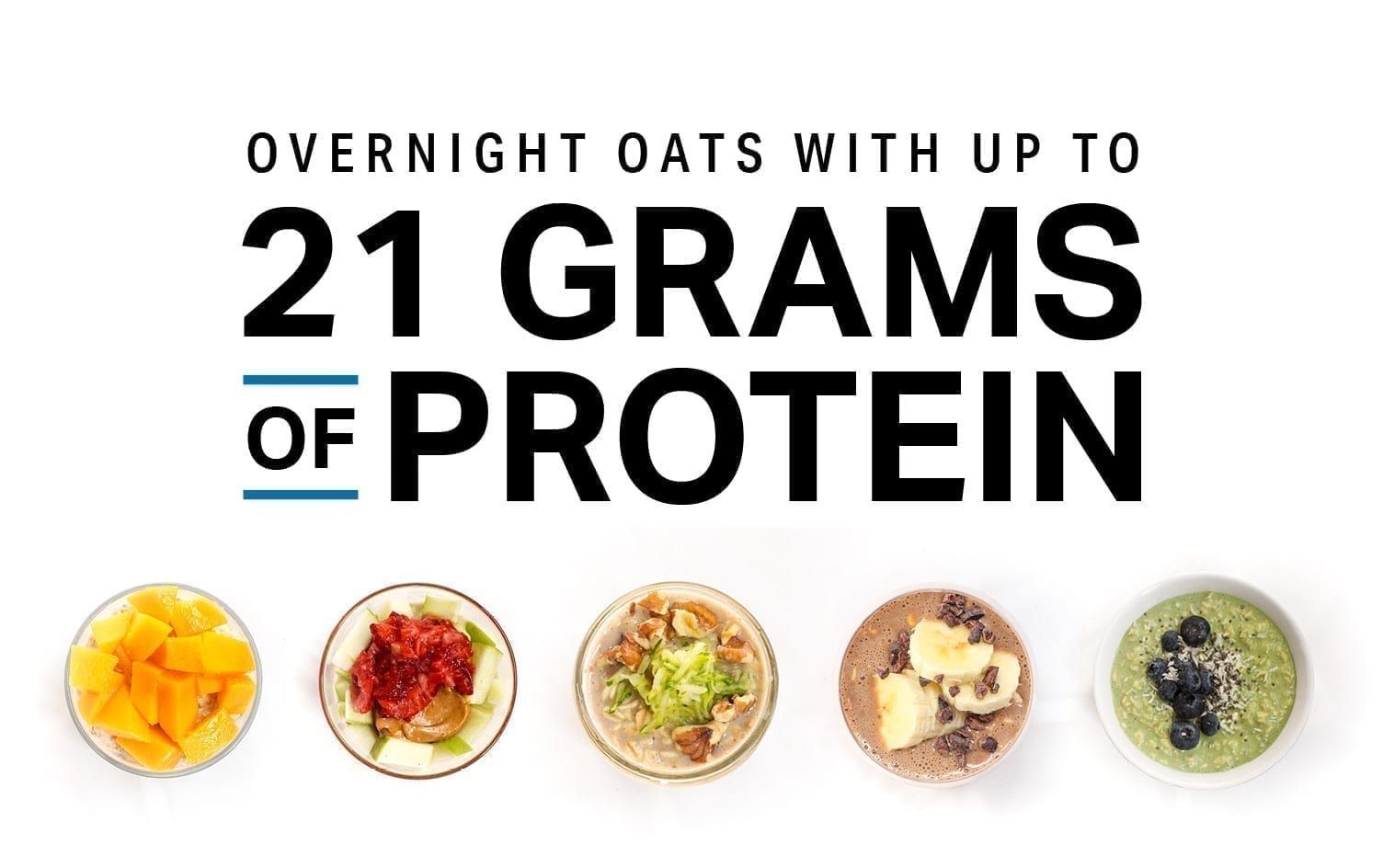 Overnight Oats With up to 21 Grams of Protein -   18 healthy recipes Protein nutrition ideas
