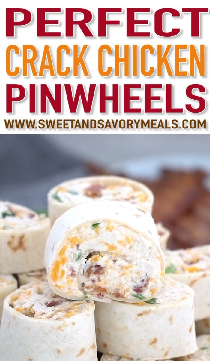 Bacon Cheddar Ranch Pinwheels (VIDEO) - Sweet and Savory Meals -   18 healthy recipes Wraps appetizers ideas