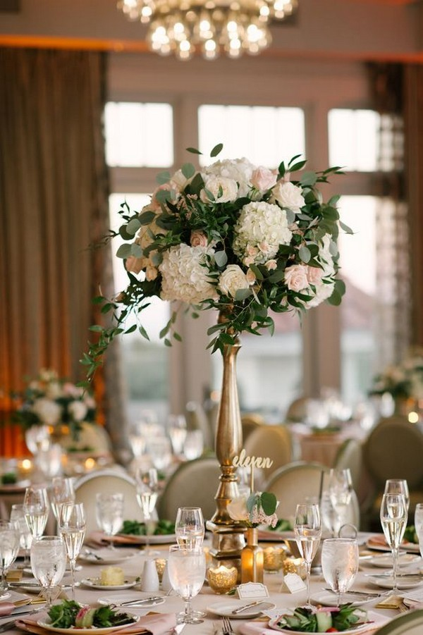 20 Gorgeous Tall Wedding Centerpieces for Your Big Day -   18 wedding DIY gold ideas