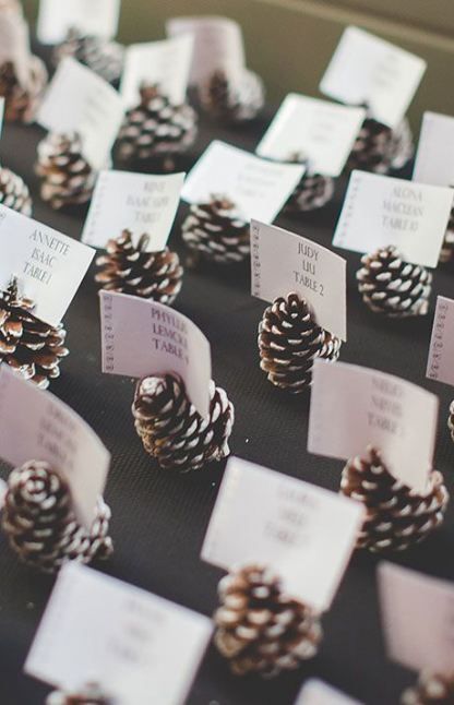 23+ ideas for wedding diy winter escort cards -   18 winter wedding DIY ideas