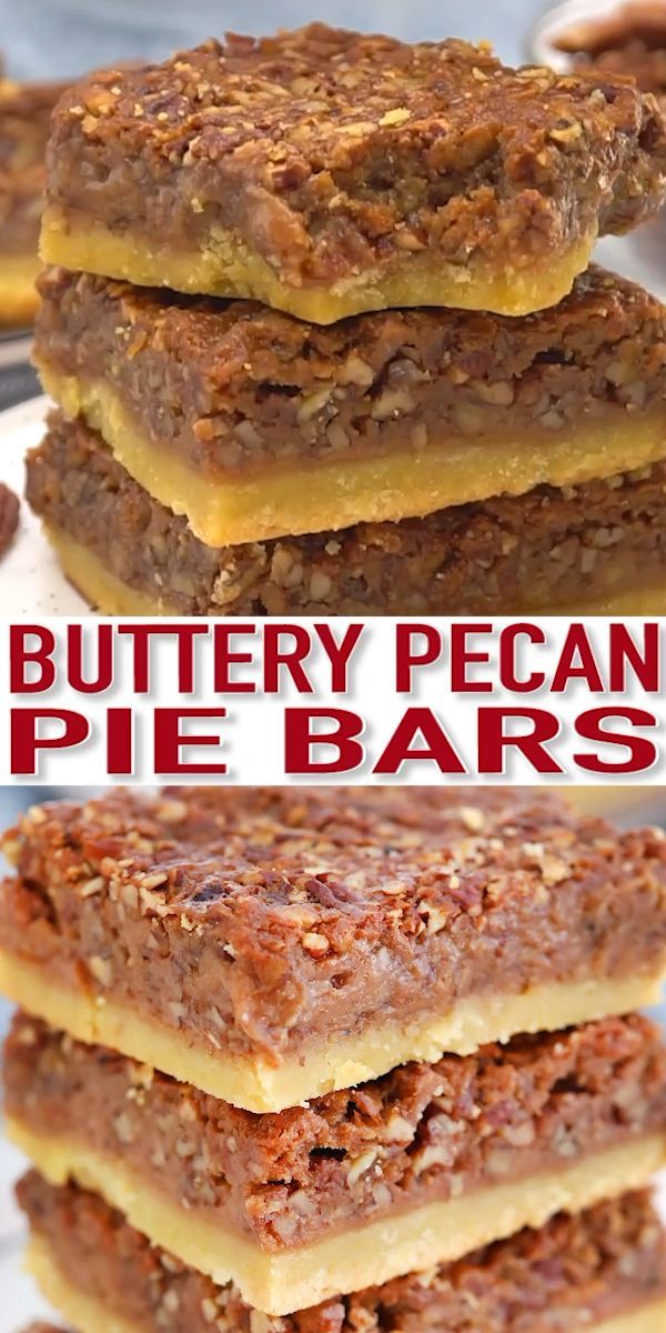 Pecan Pie Bars - Sweet and Savory Meals -   24 desserts Bars videos ideas