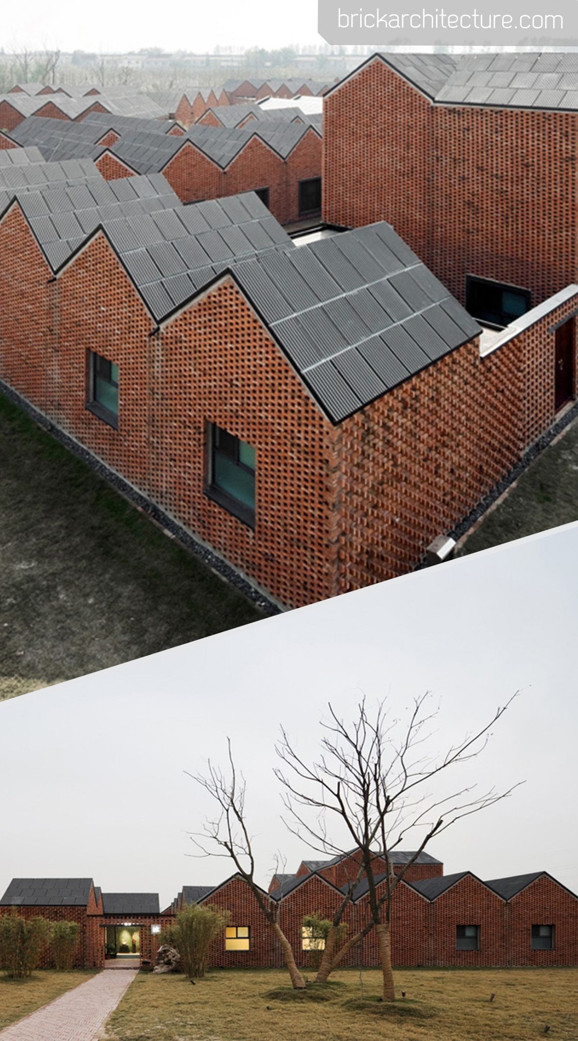 Three Courtyard Community centre / AZL architects -   9 garden design Architecture bricks ideas