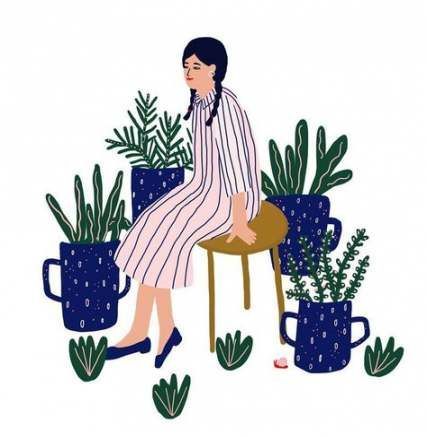 9 plants Aesthetic illustration ideas