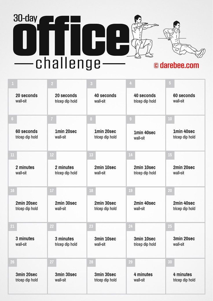 30-Day Office Challenge by DAREBEE - New Ideas -   10 office fitness Challenge ideas