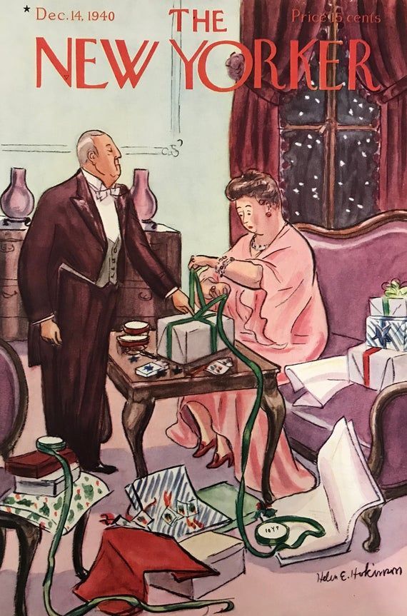 The NEW YORKER Magazine original cover - Dec 14, 1940 - Helen Elna Hokinson - Christmas cover -   11 holiday Illustration the new yorker ideas