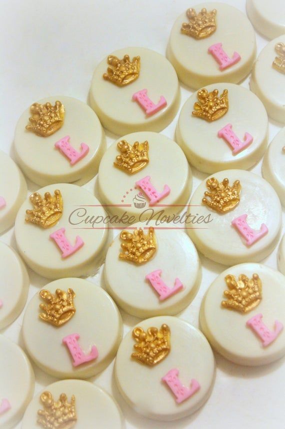 Princess Cookies Princess Birthday Pink and Gold First Birthday Pink and Gold Baby Shower Crown Tiara Cookies Monogram Princess Party Favors -   11 princess desserts Table ideas