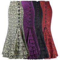 Women's Vintage Victorian Style Ruffled High Waist Fishtail Mermaid Maxi Skirts | Wish -   12 dress Coctel skirts ideas