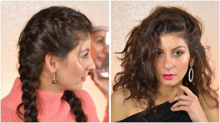 Double french braids to a beach waves hair: From day to a night out. -   12 hair Beach night ideas