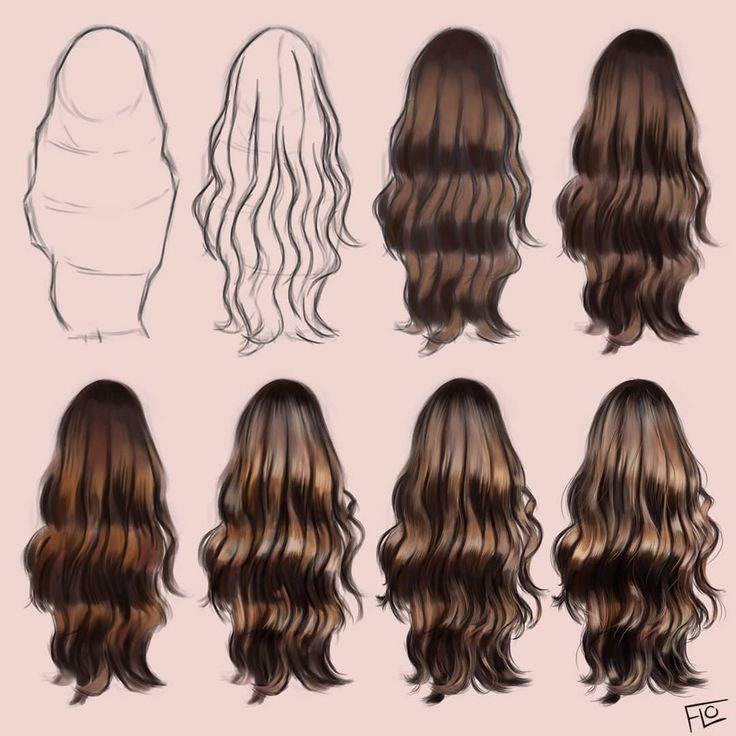 Art with Flo on Instagram: “Painting hair step by step. A fully narrated tutorial is available on my Patreon page now, including a hair brush, PSD file and reference…” -   12 hair Drawing step by step ideas